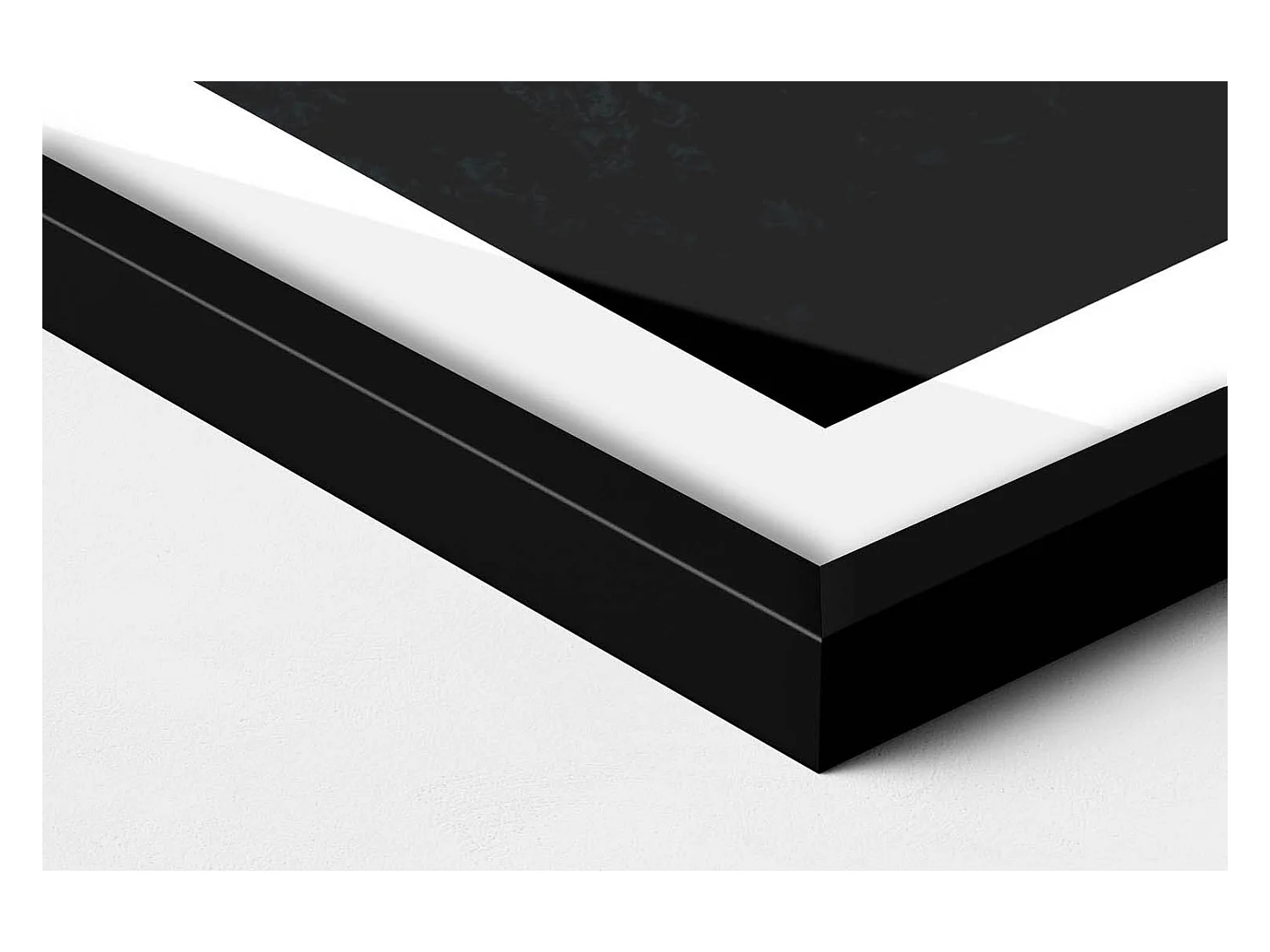 Decoratief schilderij met zwarte lijst, Zonsondergang in de bergen 60 x 80 cm – Perfect voor de woon- of slaapkamer