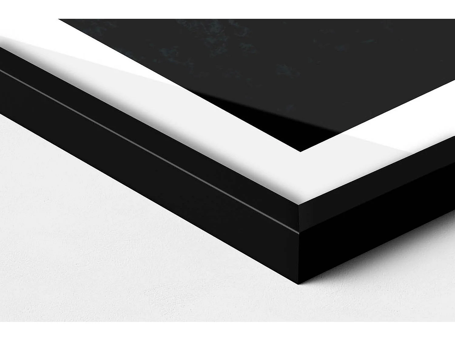 Decoratief schilderij met zwarte lijst, Zonsondergang in de bergen 60 x 80 cm – Perfect voor de woon- of slaapkamer