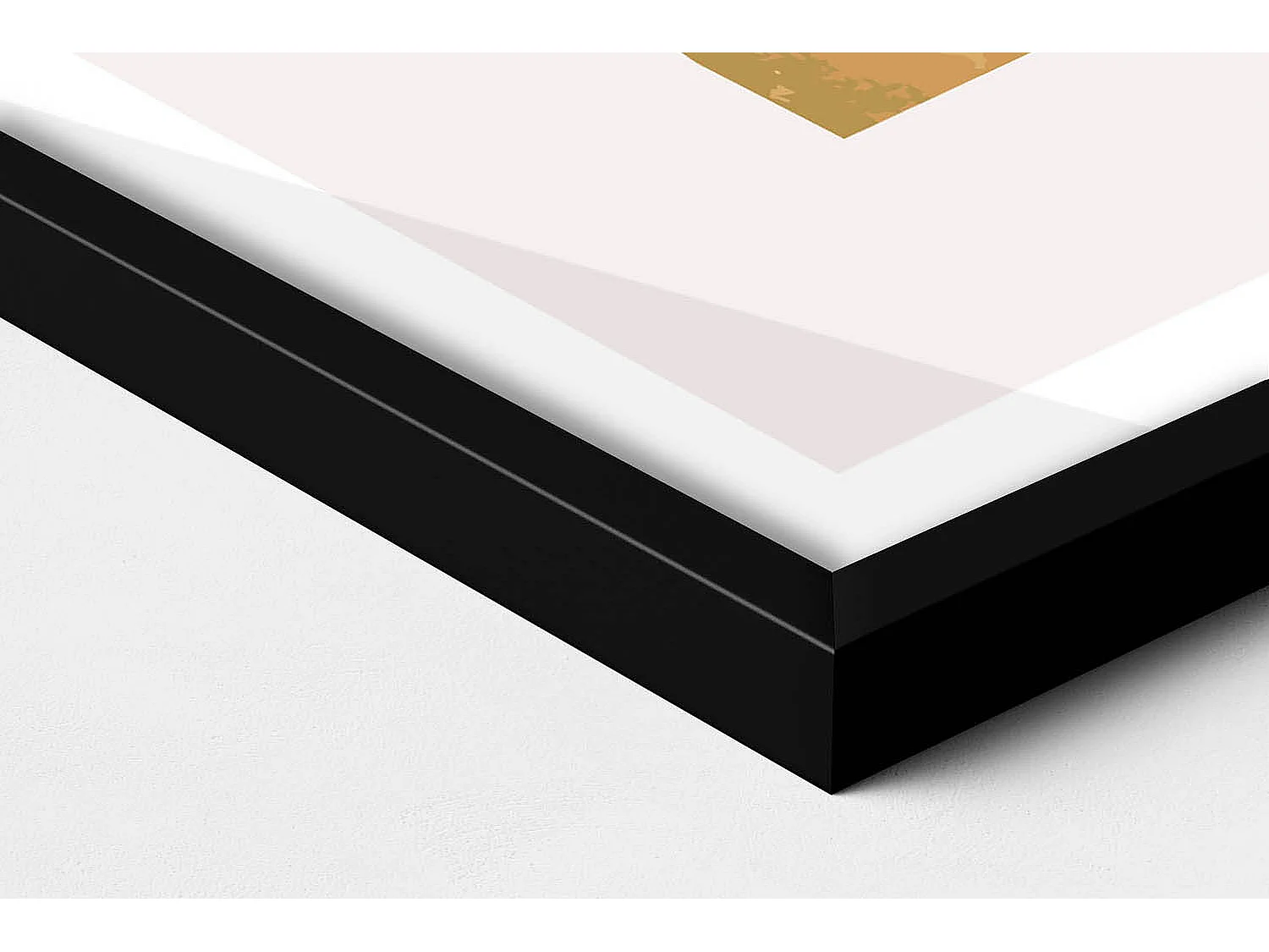 Dekoratives Gemälde mit schwarzem Rahmen, böhmische Formen mit Gold 40 x 60 cm – Perfekt für das Wohn- oder Schlafzimmer