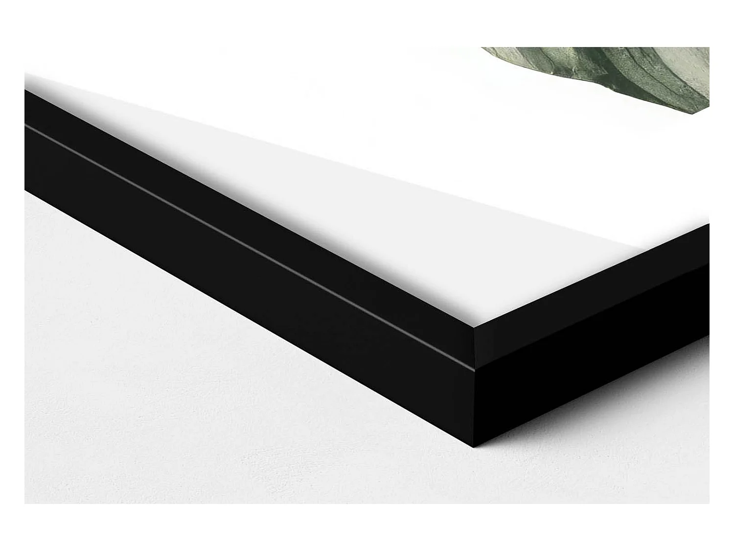 Dekoratives Gemälde mit schwarzem Rahmen, bemalte Monstera-Blätter 70 x 100 cm – perfekt für das Wohn- oder Schlafzimmer