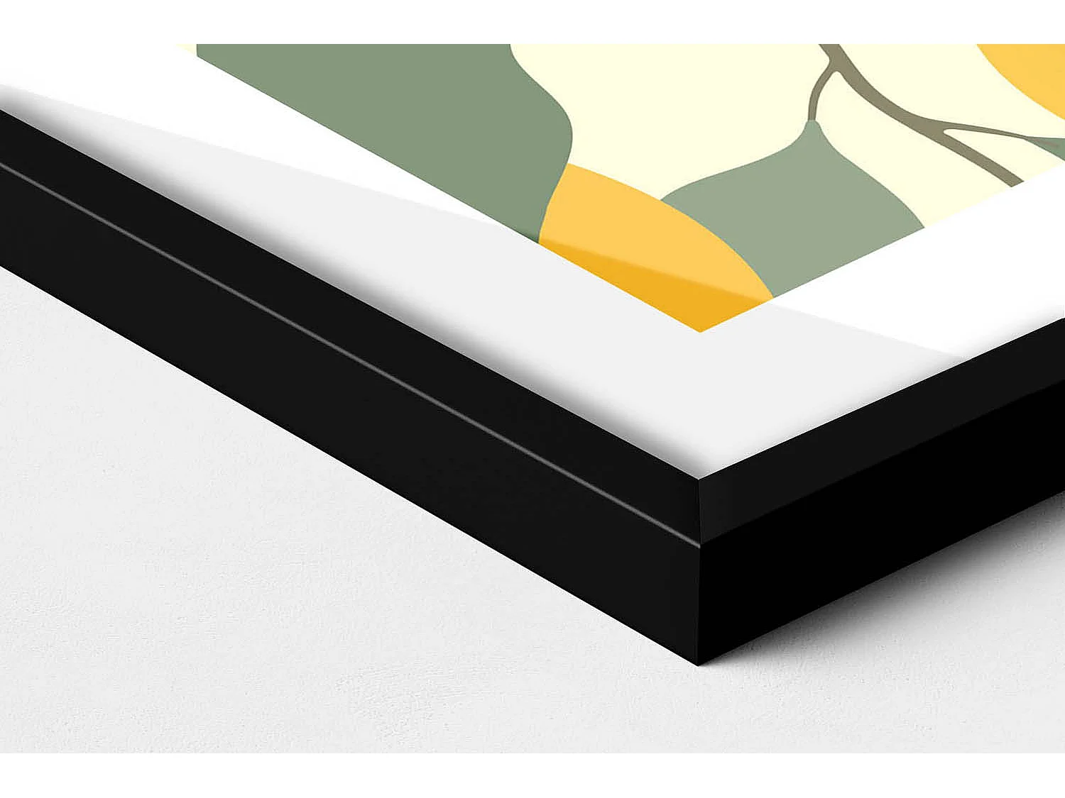 Dekoratives Gemälde mit schwarzem Rahmen, Illustration von Zitronen 100 x 70 cm – Perfekt für das Wohn- oder Schlafzimmer