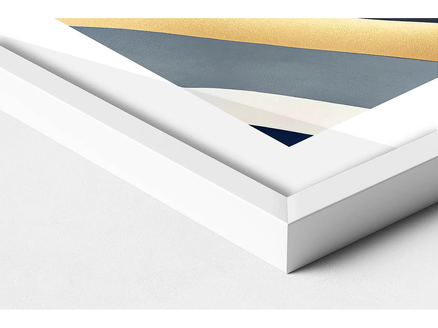 Dekoratives Gemälde mit weißem Rahmen, Abstrakte Berge 50 x 70 cm – Perfekt für das Wohn- oder Schlafzimmer