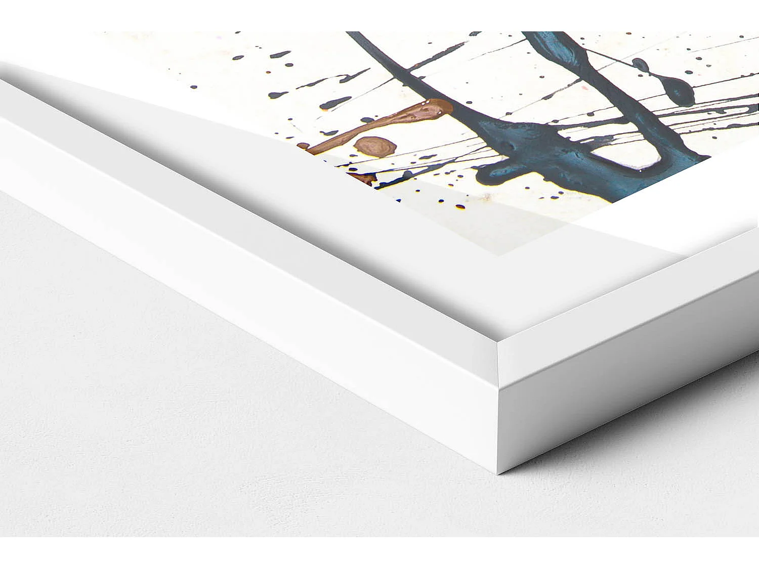 Decoratief schilderij met witte lijst, abstracte creatieve kunst 80 x 60 cm – perfect voor de woon- of slaapkamer