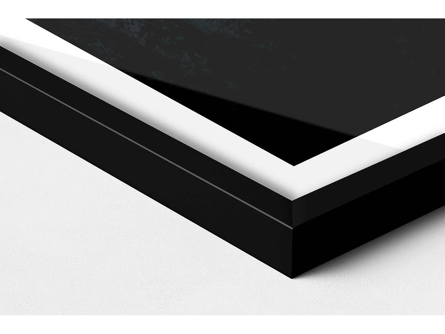 Dekoratives Gemälde mit schwarzem Rahmen, Sonnenuntergang in den Bergen 40 x 60 cm – Perfekt für das Wohn- oder Schlafzimmer