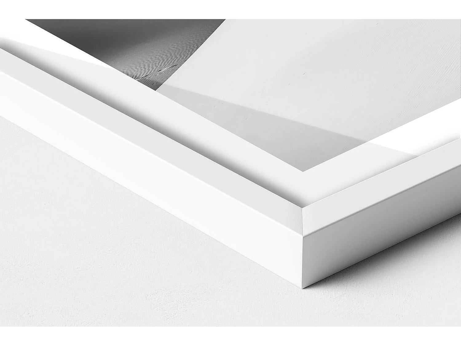 Dekoratives Gemälde mit weißem Rahmen, minimalistische schwarz-weiße Wüstenlandschaft 60 x 40 cm – perfekt für das Wohn- oder Schlafzimmer