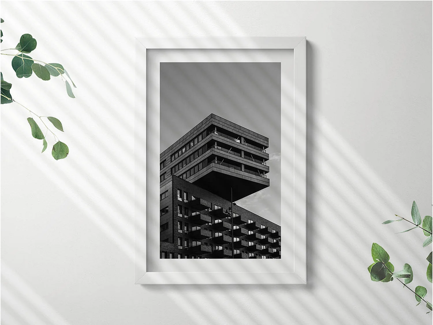 Quadro decorativo con cornice bianca, Architettura ad Amsterdam 20 x 30 cm - Perfetto per il soggiorno o la camera da letto