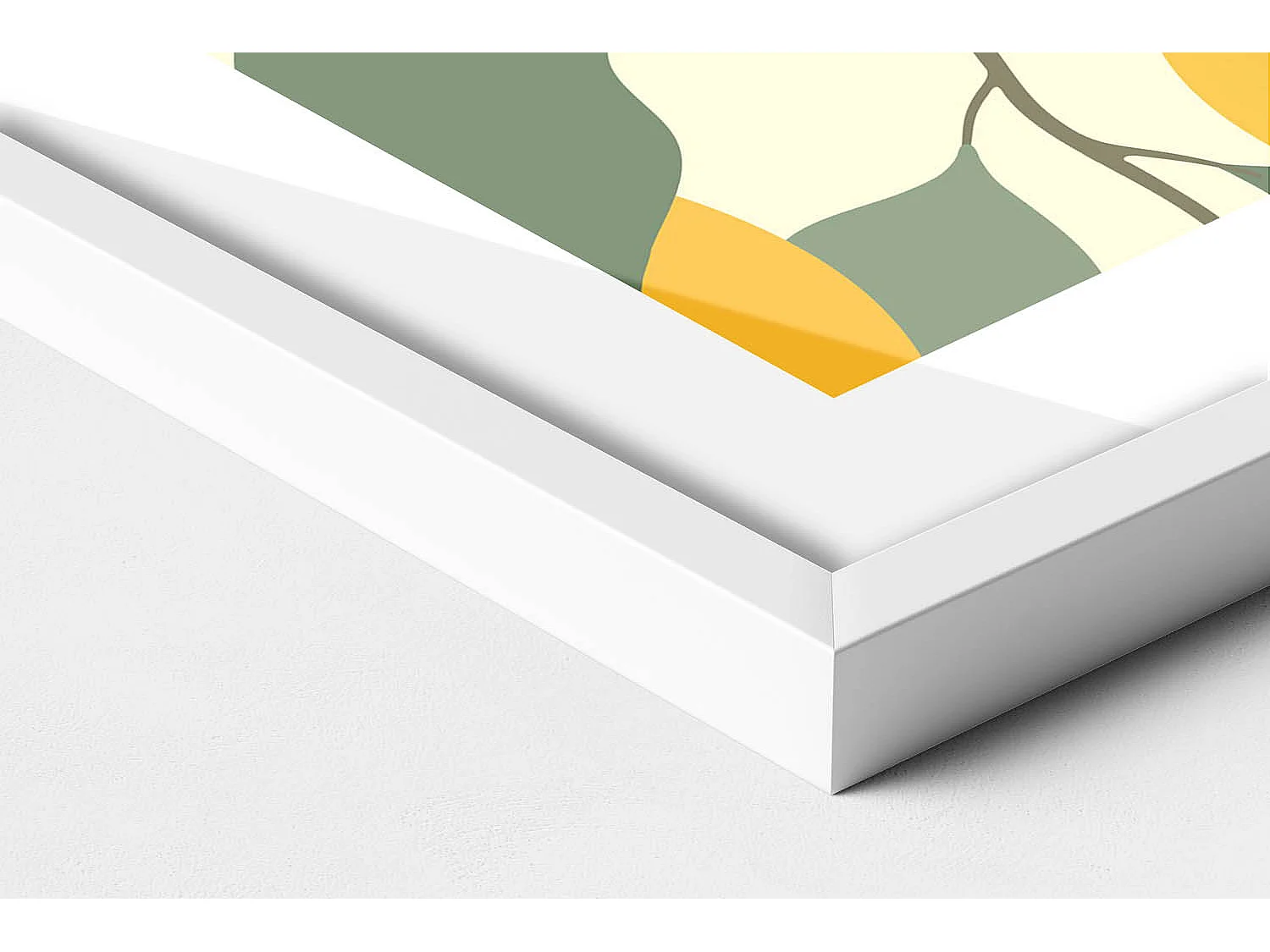 Decoratief schilderij met witte lijst, Illustratie van citroenen 100 x 70 cm – Perfect voor de woon- of slaapkamer