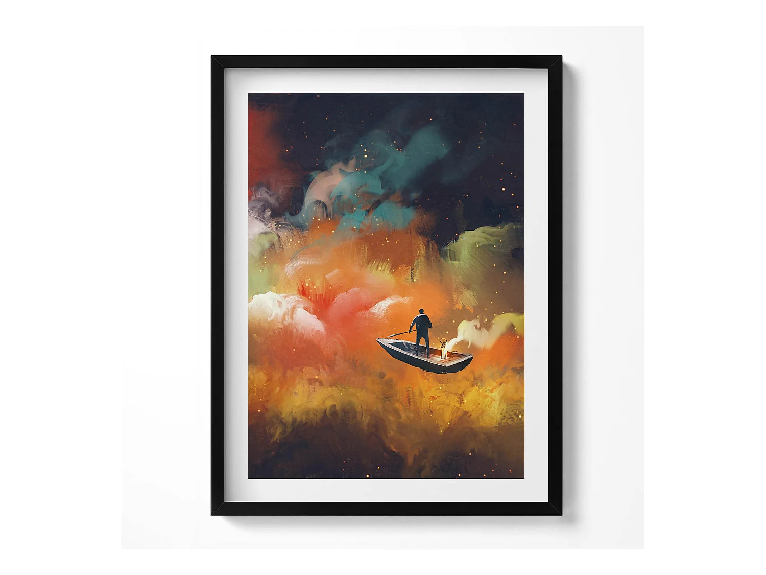 Tableau décoratif avec cadre noir, Une idée abstraite de la vie adulte 60 x 80 cm– Parfait pour le salon ou la chambre