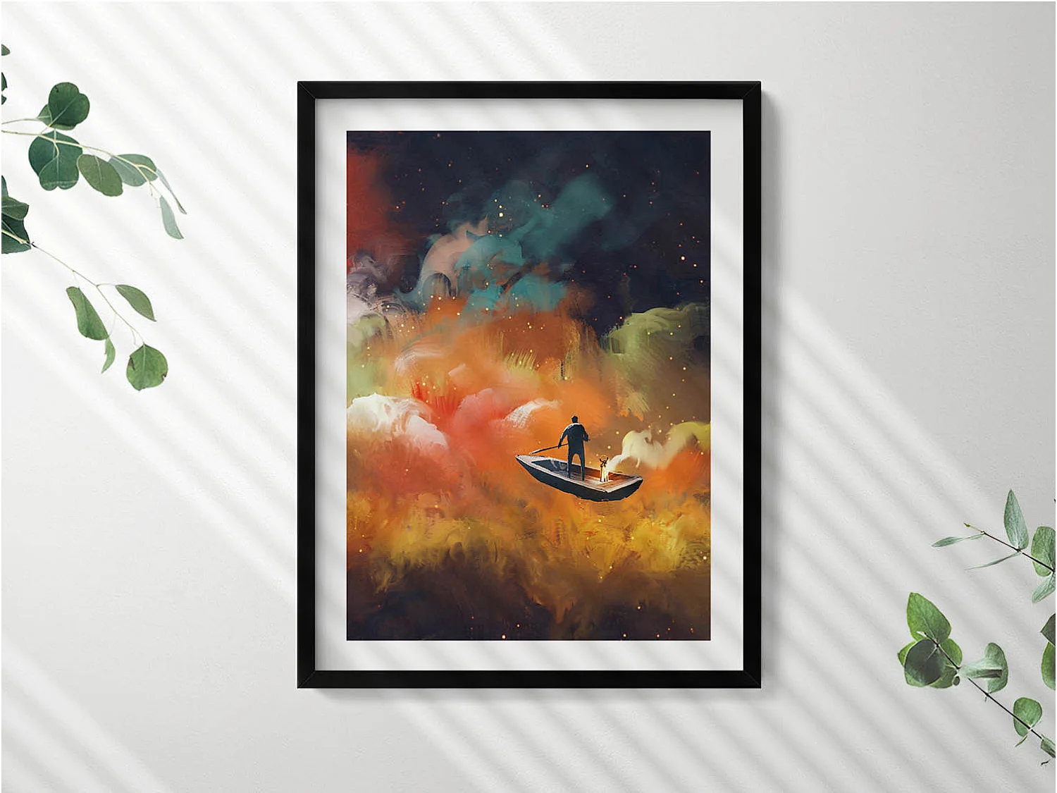 Dekoratives Gemälde mit schwarzem Rahmen, Eine abstrakte Vorstellung vom Erwachsenenleben 60 x 80 cm – Perfekt für das Wohn- oder Schlafzimmer