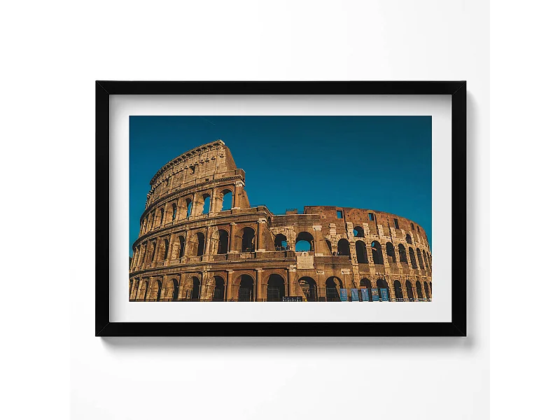 Decoratief schilderij met zwarte lijst, Colosseum in Italië 60 x 40 cm – Perfect voor de woon- of slaapkamer