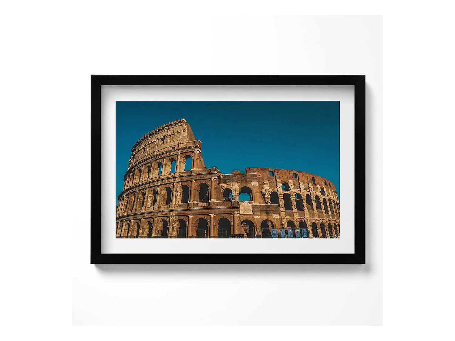 Tableau décoratif avec cadre noir, Colisée en Italie 60 x 40 cm– Parfait pour le salon ou la chambre