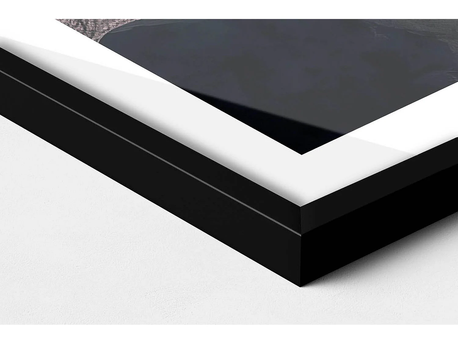 Tableau décoratif avec cadre noir, Tour asiatique et fleurs de cerisier 70 x 50 cm– Parfait pour le salon ou la chambre