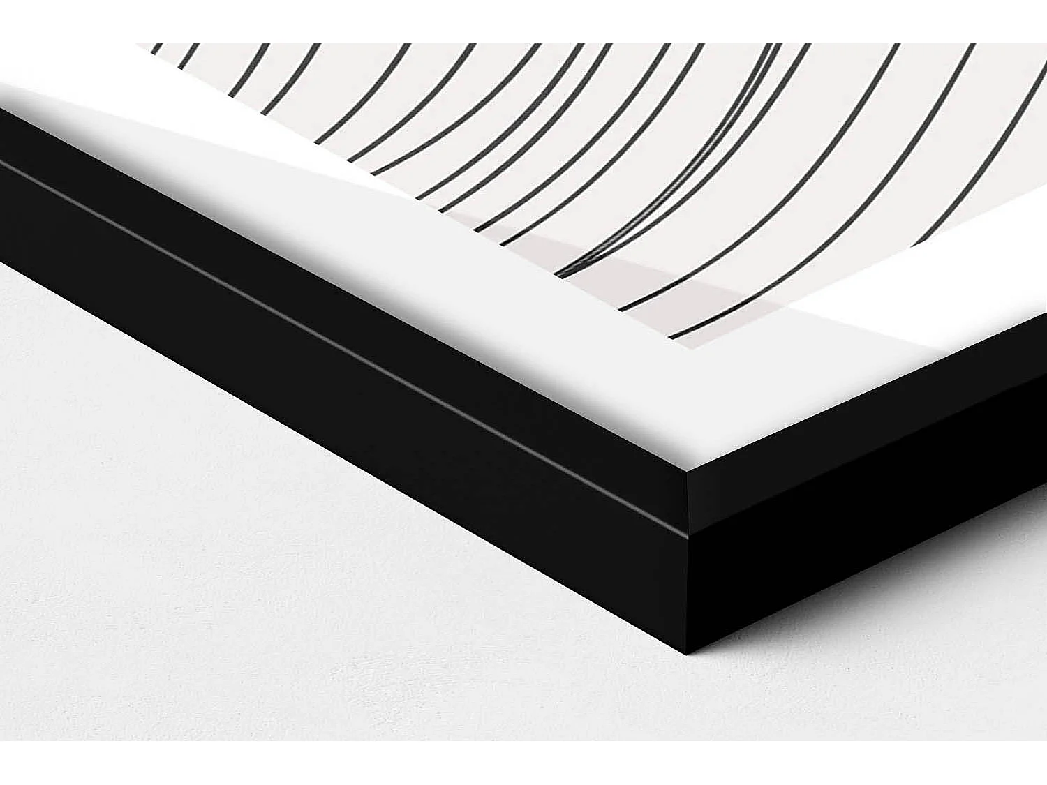 Dekoratives Gemälde mit schwarzem Rahmen, minimalistische Abstraktion mit goldenen Details 60 x 80 cm – perfekt für das Wohn- oder Schlafzimmer