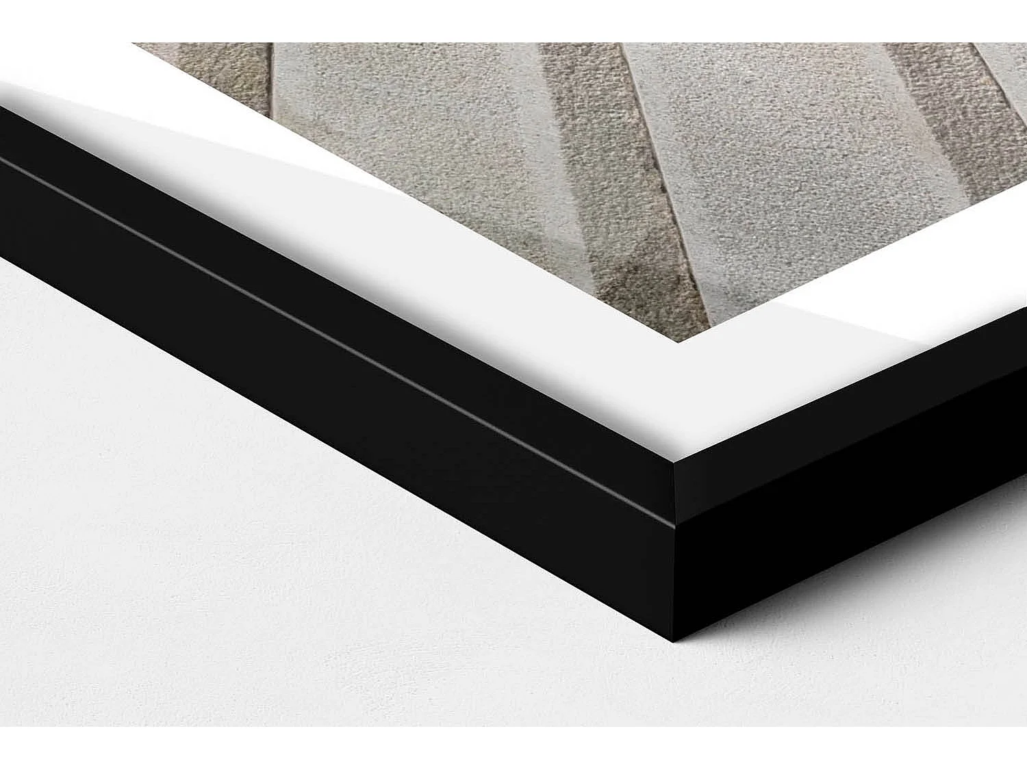 Tableau décoratif avec cadre noir, Escalier en colimaçon 60 x 80 cm– Parfait pour le salon ou la chambre