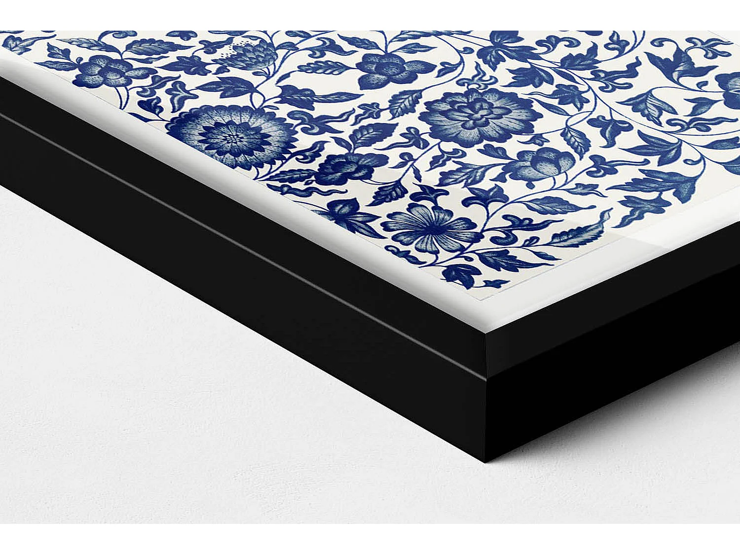 Tableau décoratif avec cadre noir, Motif floral vintage 20 x 30 cm – Parfait pour le salon ou la chambre