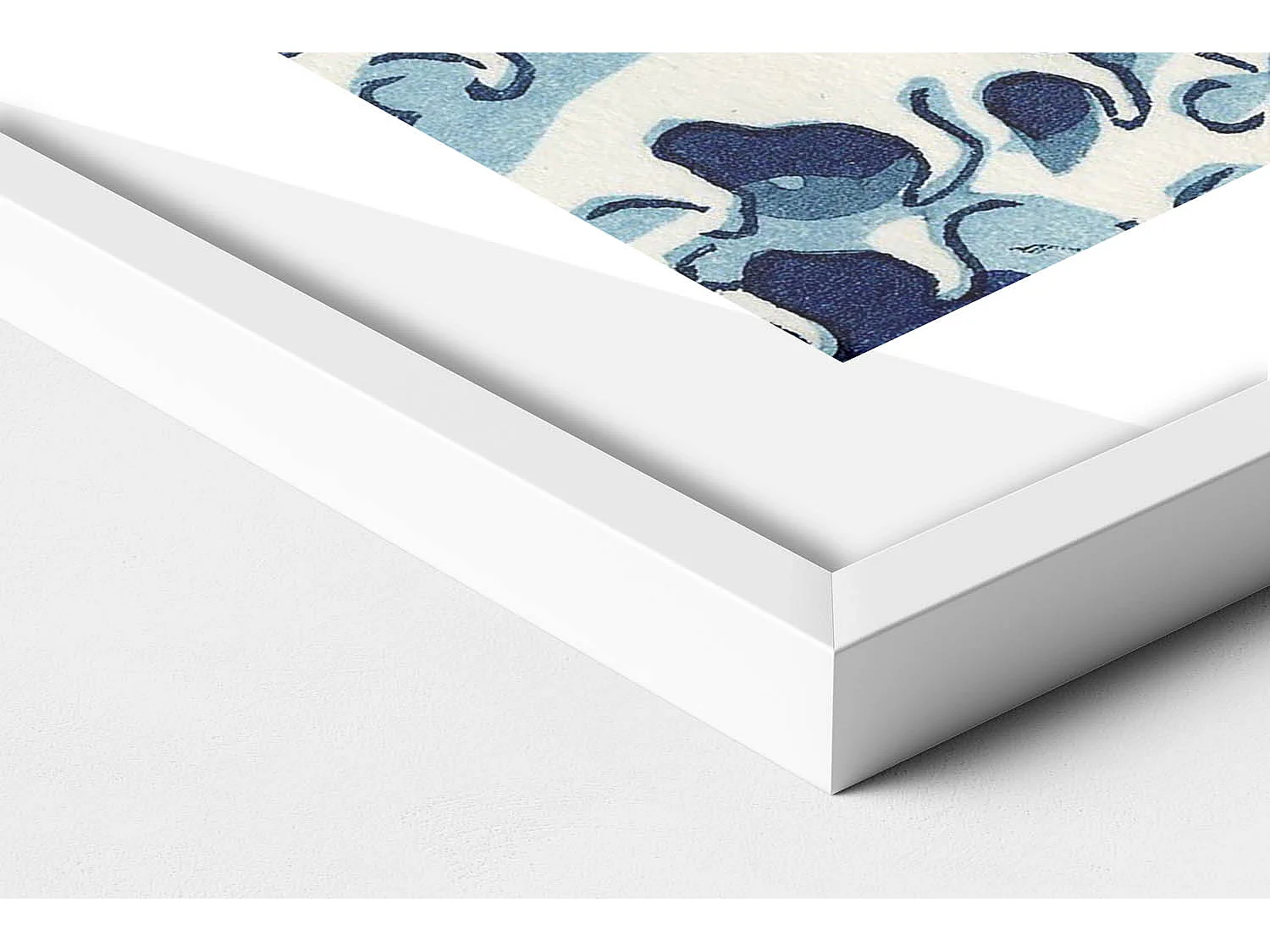 Tableau décoratif avec cadre blanc, Grosse vague à Kanagawa 70 x 100 cm– Parfait pour le salon ou la chambre