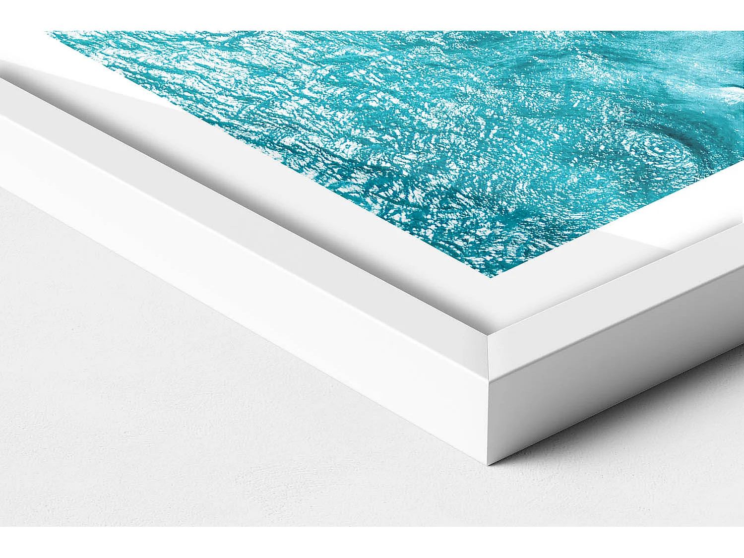 Tableau décoratif avec cadre blanc, Gens de la plage de la mer 40 x 60 cm– Parfait pour le salon ou la chambre