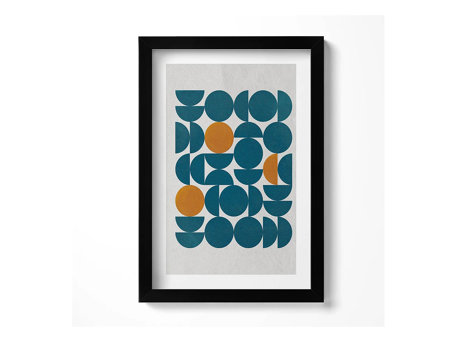 Tableau décoratif avec cadre noir, Composition géométrique 20 x 30 cm – Parfait pour le salon ou la chambre