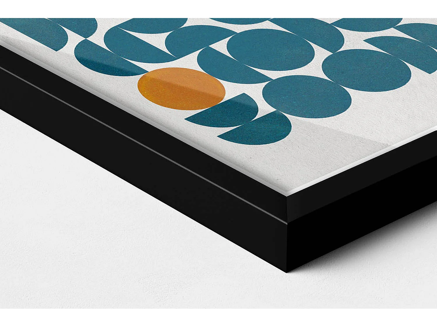 Decoratief schilderij met zwarte lijst, Geometrische compositie 20 x 30 cm – Perfect voor de woon- of slaapkamer