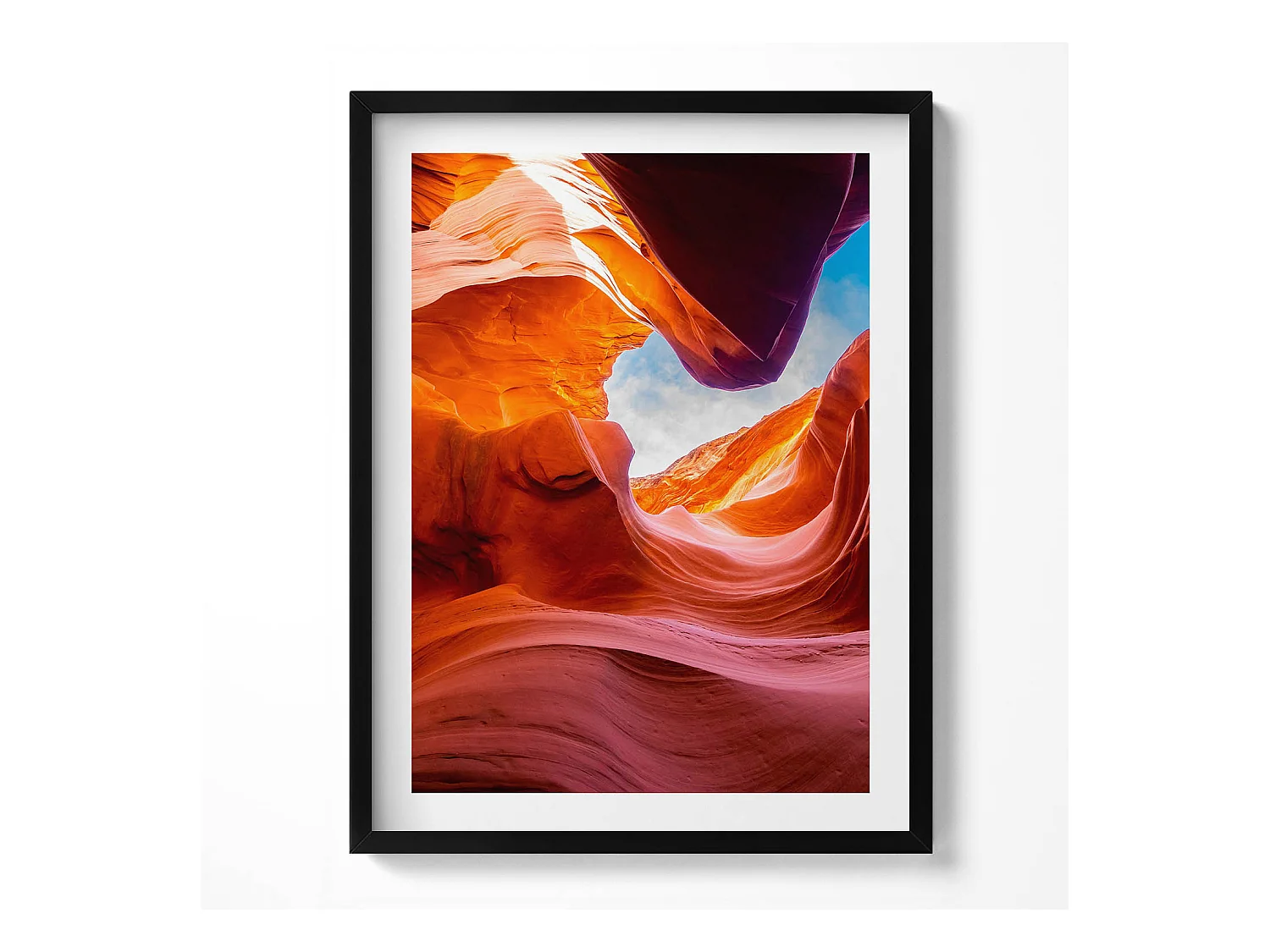 Tableau décoratif avec cadre noir, Paysage rocheux du canyon 60 x 80 cm– Parfait pour le salon ou la chambre