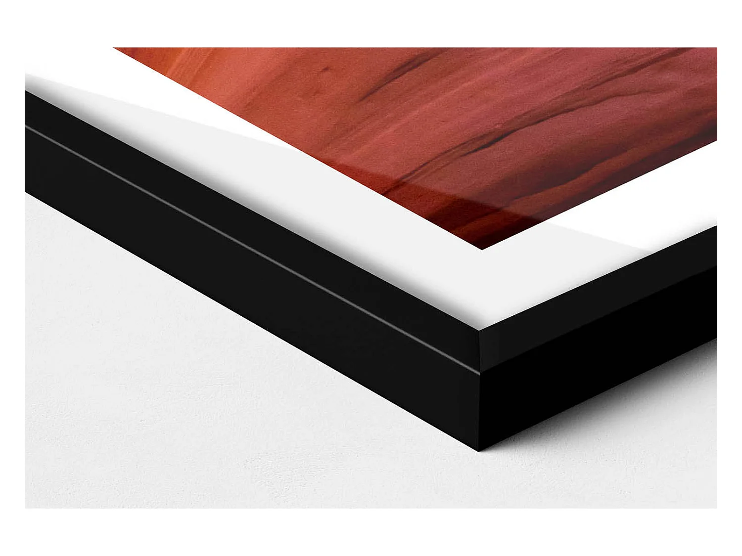 Dekoratives Gemälde mit schwarzem Rahmen, Felsige Landschaft des Canyons 60 x 80 cm – Perfekt für das Wohn- oder Schlafzimmer