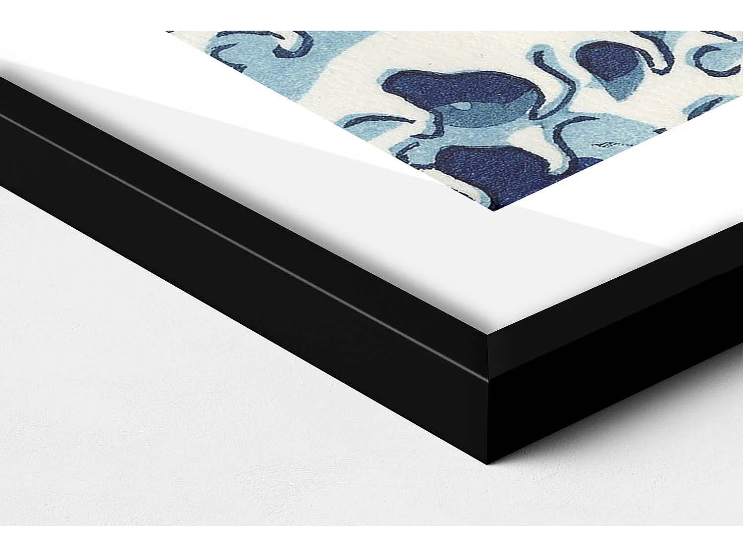 Tableau décoratif avec cadre noir, Grosse vague à Kanagawa 70 x 100 cm– Parfait pour le salon ou la chambre