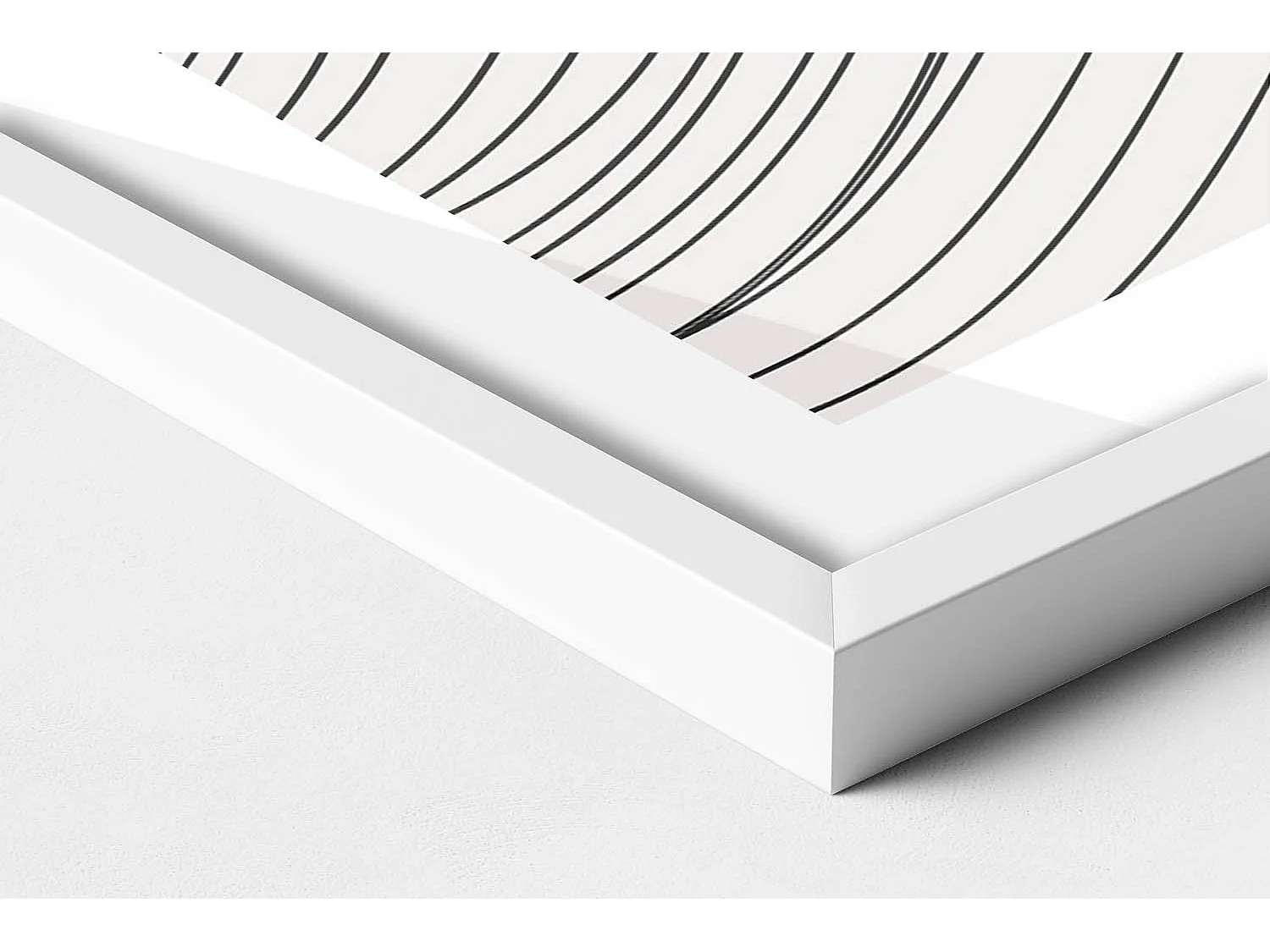 Dekoratives Gemälde mit weißem Rahmen, minimalistische Abstraktion mit goldenen Details 60 x 80 cm – perfekt für das Wohn- oder Schlafzimmer