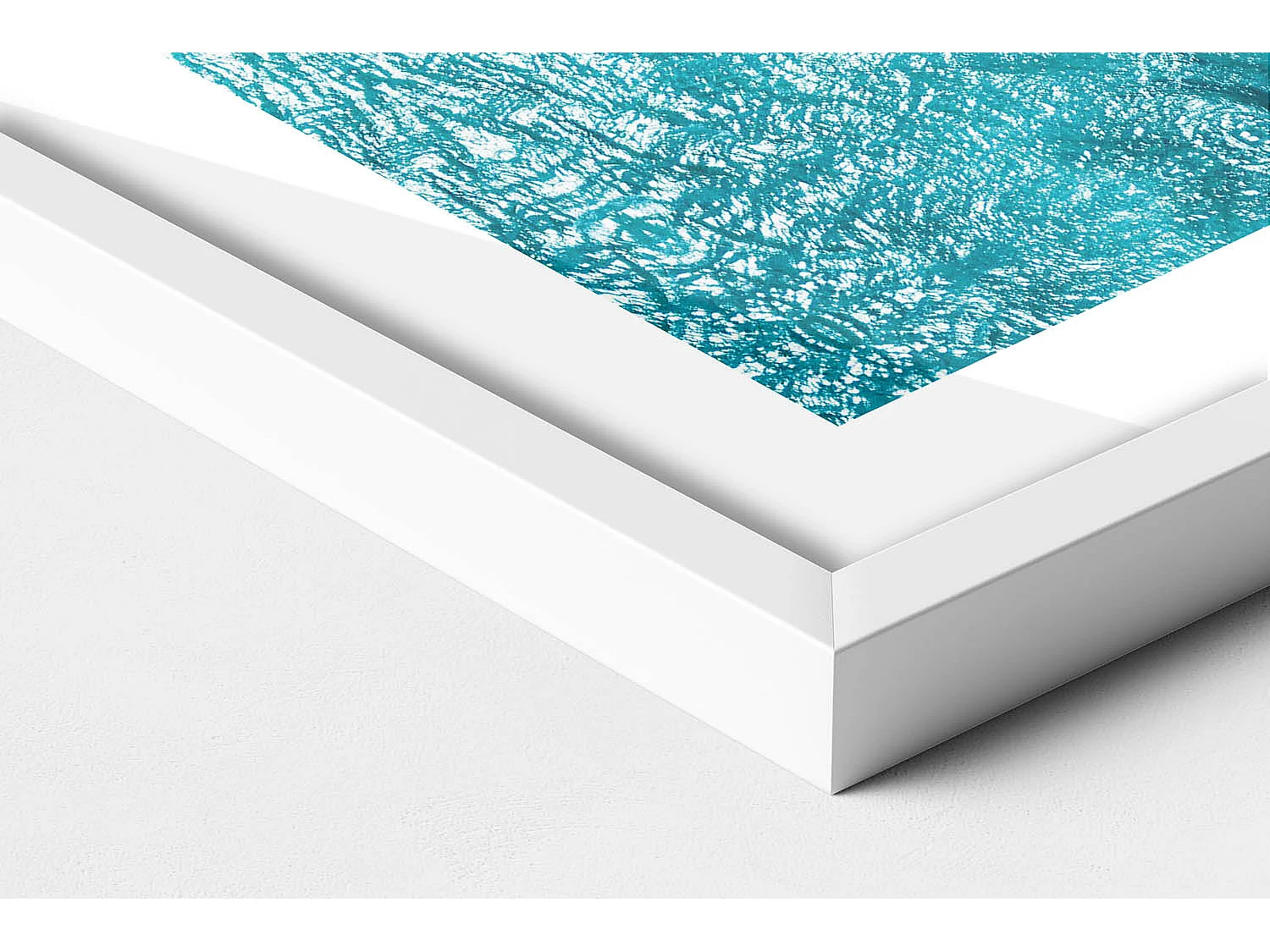 Decoratief schilderij met witte lijst, Mensen op het strand 50 x 70 cm – Perfect voor de woon- of slaapkamer