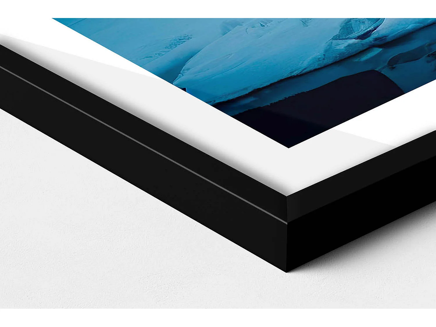 Dekoratives Gemälde mit schwarzem Rahmen, Linien und Kreis moderner Kunst 50 x 50 cm – Perfekt für das Wohn- oder Schlafzimmer