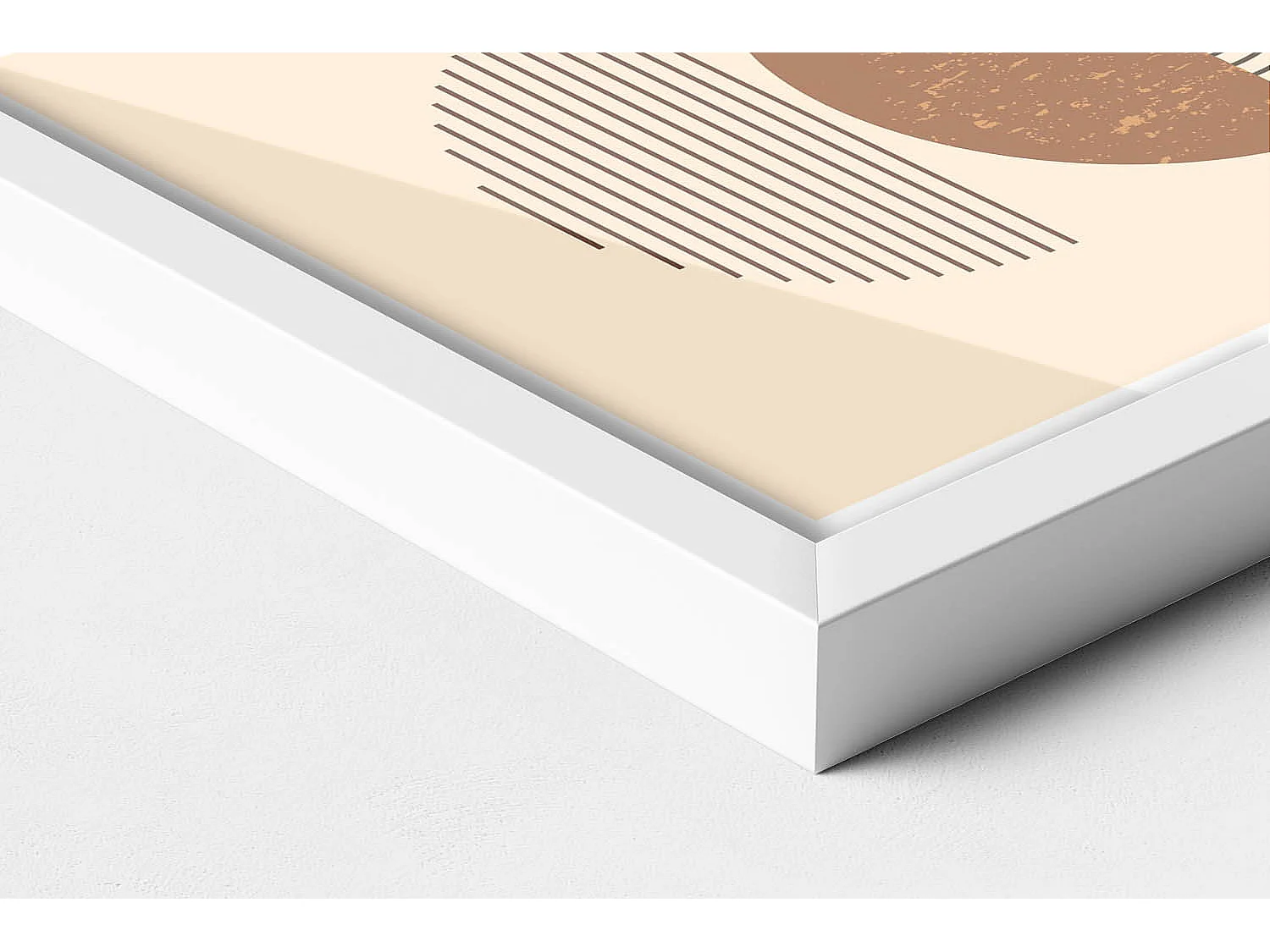 Dekoratives Gemälde mit weißem Rahmen, geometrische Kunst im Bohème-Stil 30 x 20 cm – perfekt für das Wohn- oder Schlafzimmer