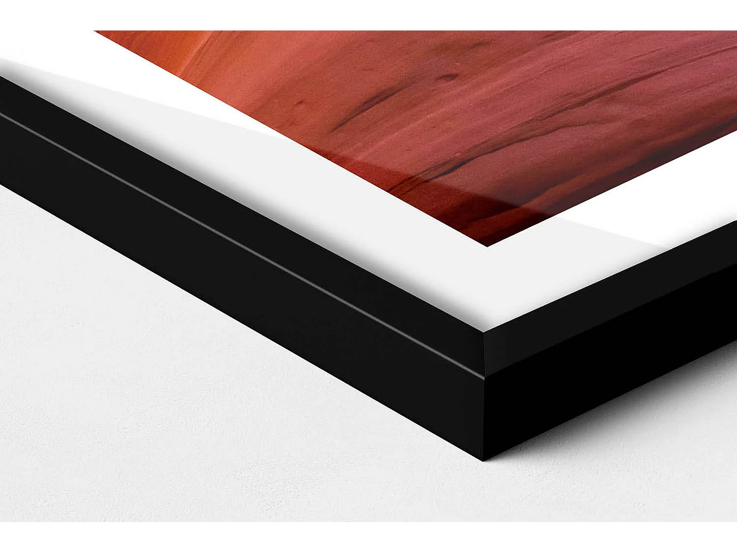 Tableau décoratif avec cadre noir, Paysage rocheux du canyon 50 x 70 cm– Parfait pour le salon ou la chambre