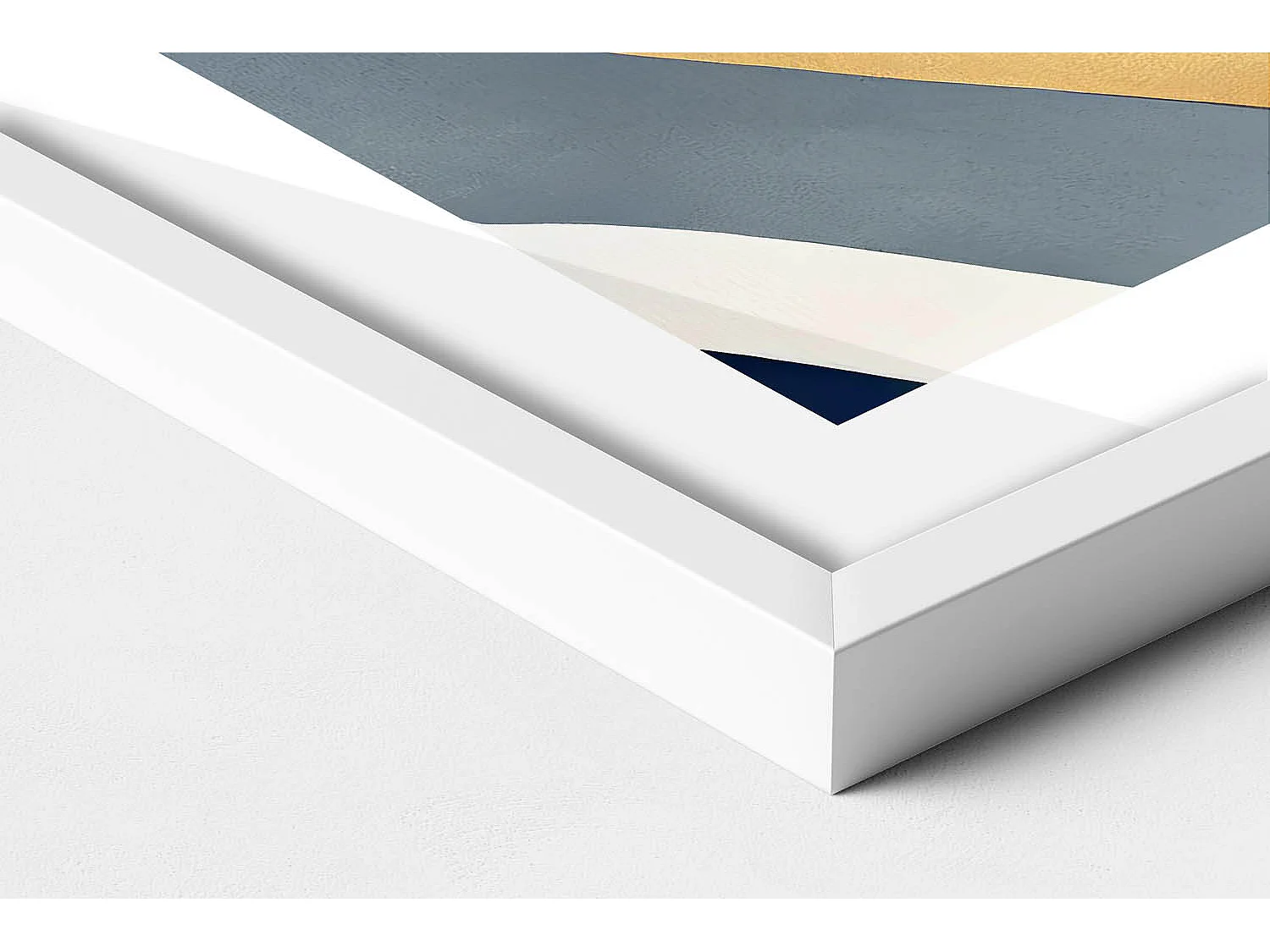 Dekoratives Gemälde mit weißem Rahmen, Abstrakte Berge 60 x 80 cm – Perfekt für das Wohn- oder Schlafzimmer