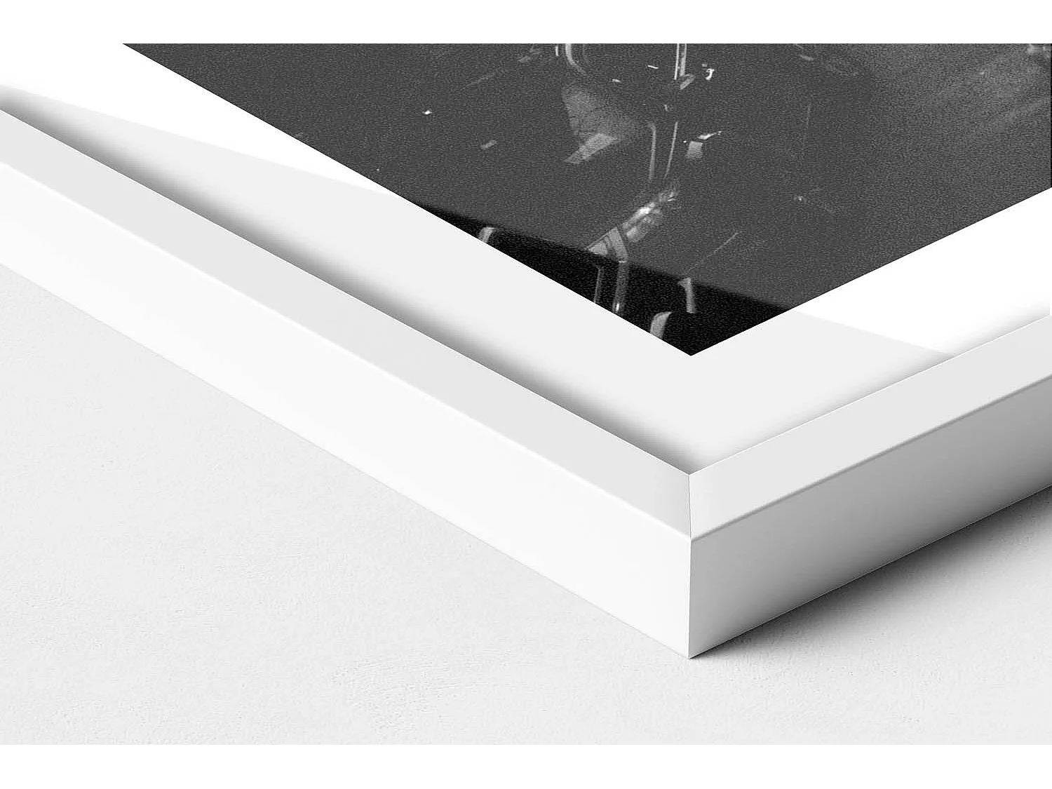 Dekoratives Gemälde mit weißem Rahmen, Schwarz-weiße Straßen von Chicago 80 x 60 cm – Perfekt für das Wohn- oder Schlafzimmer