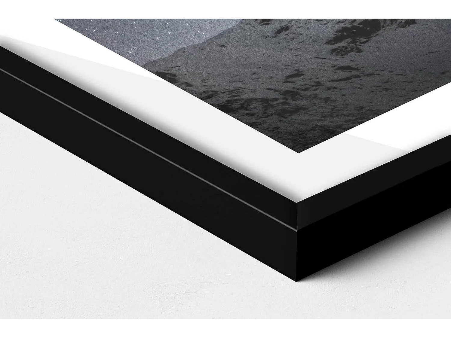 Tableau décoratif avec cadre noir, Pleine lune dans un ciel noir 50 x 50 cm – Parfait pour le salon ou la chambre