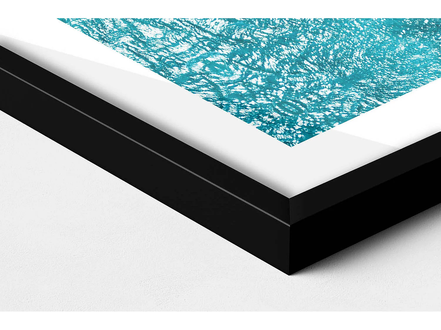 Tableau décoratif avec cadre noir, Gens de la plage de la mer 60 x 80 cm– Parfait pour le salon ou la chambre