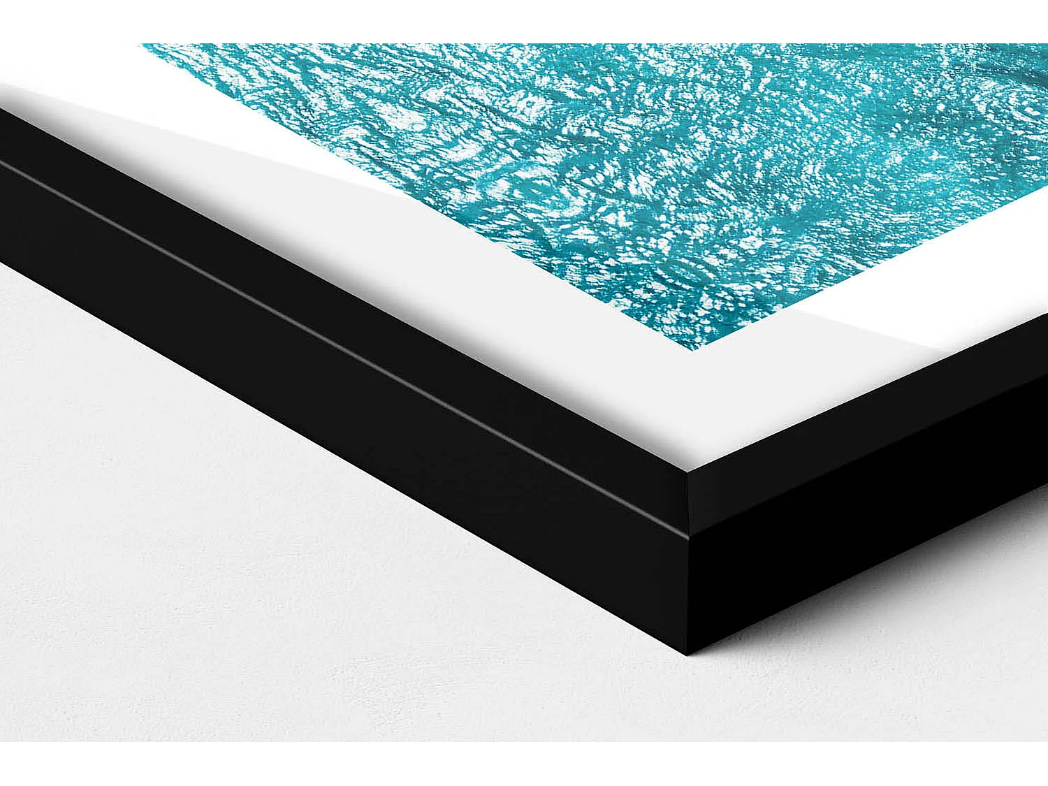 Tableau décoratif avec cadre noir, Gens de la plage de la mer 50 x 70 cm– Parfait pour le salon ou la chambre