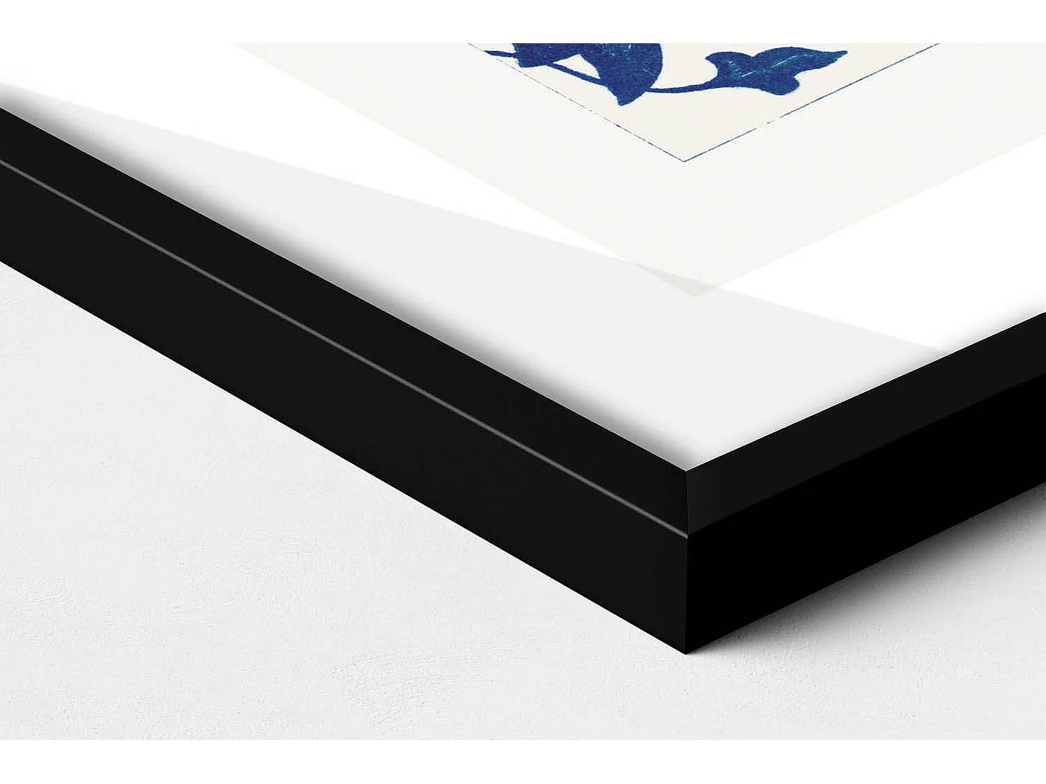 Dekoratives Gemälde mit schwarzem Rahmen, Vintage-Blumenmuster 70 x 100 cm – perfekt für das Wohn- oder Schlafzimmer