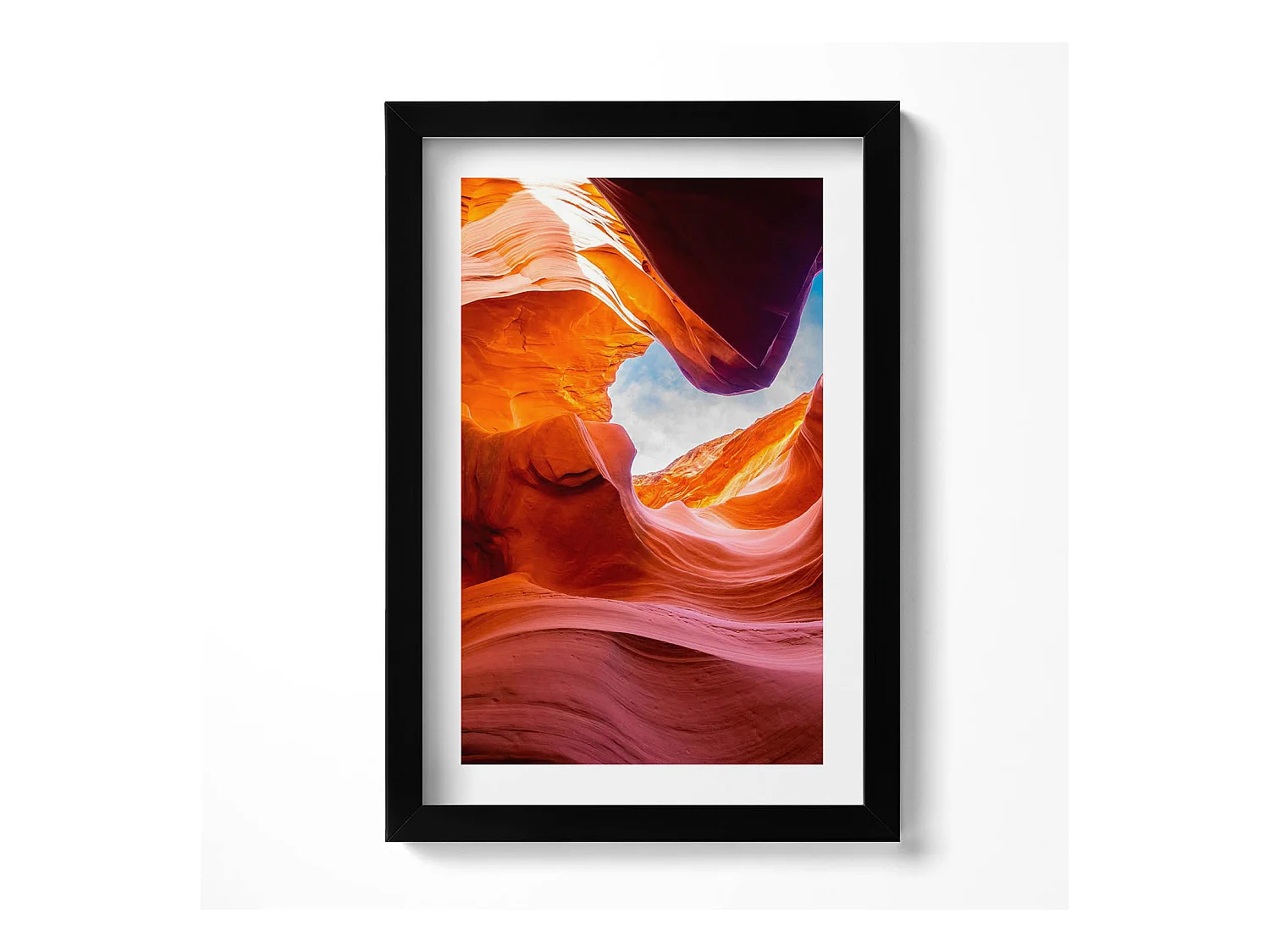 Tableau décoratif avec cadre noir, Paysage rocheux du canyon 20 x 30 cm – Parfait pour le salon ou la chambre