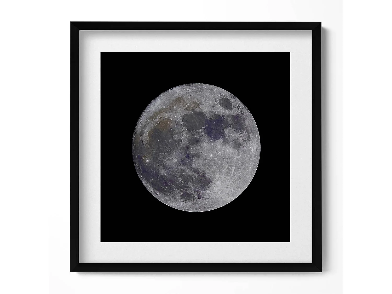 Quadro decorativo con cornice nera, Cosmo e stelle 50 x 50 cm - Perfetto per il soggiorno o la camera da letto