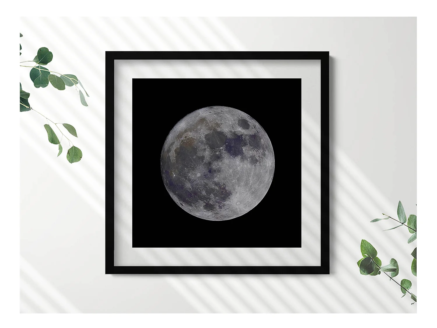 Dekoratives Gemälde mit schwarzem Rahmen, Kosmos und Sternen 50 x 50 cm – Perfekt für das Wohn- oder Schlafzimmer