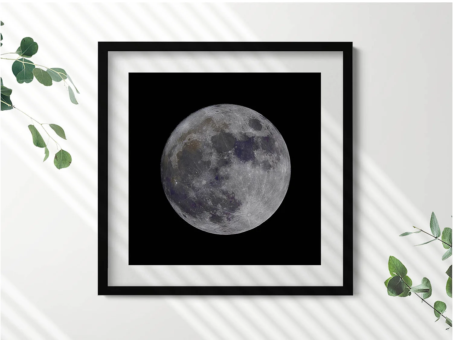 Dekoratives Gemälde mit schwarzem Rahmen, Kosmos und Sternen 50 x 50 cm – Perfekt für das Wohn- oder Schlafzimmer