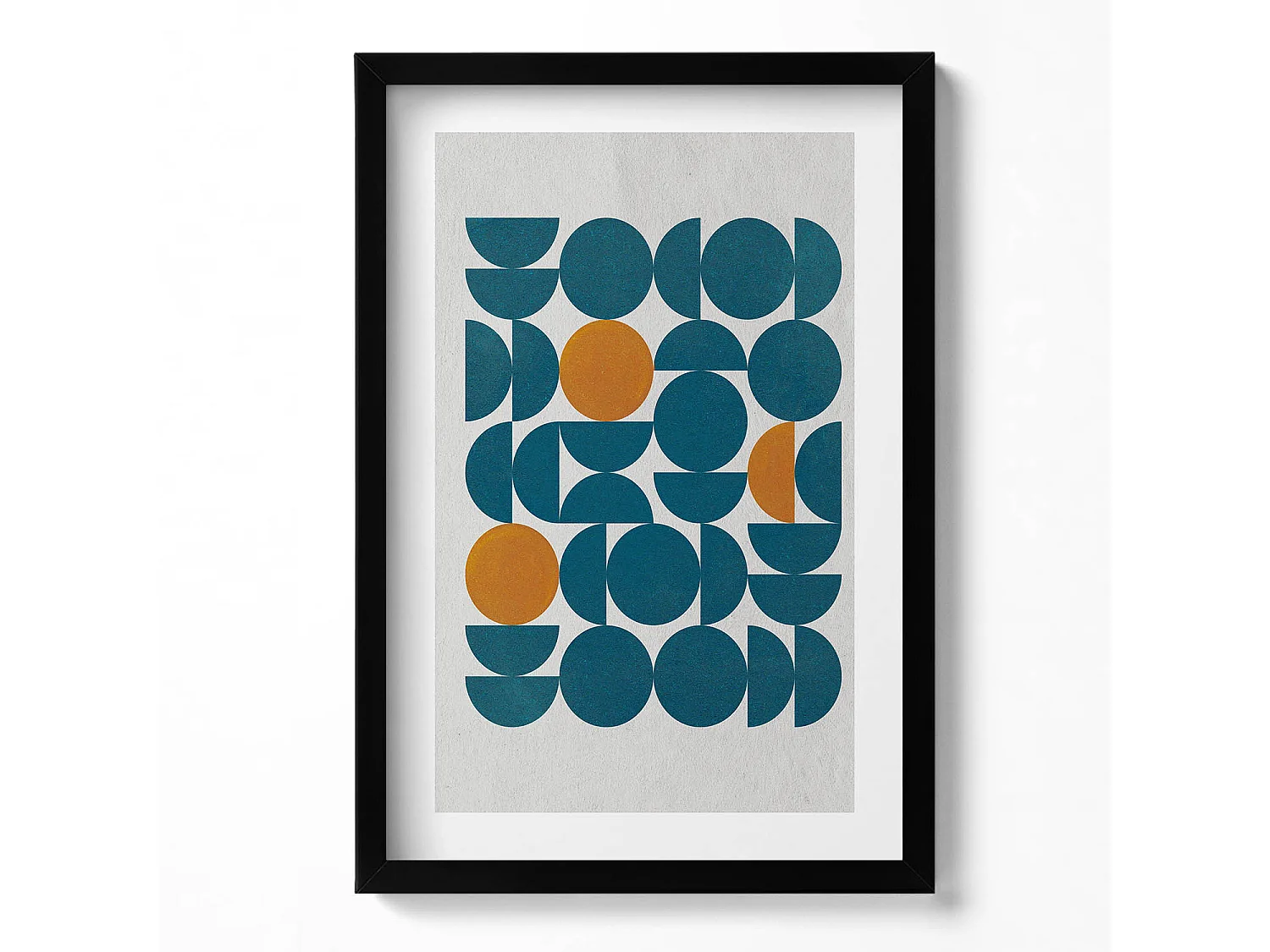 Dekoratives Gemälde mit schwarzem Rahmen, geometrische Komposition 40 x 60 cm – perfekt für das Wohn- oder Schlafzimmer