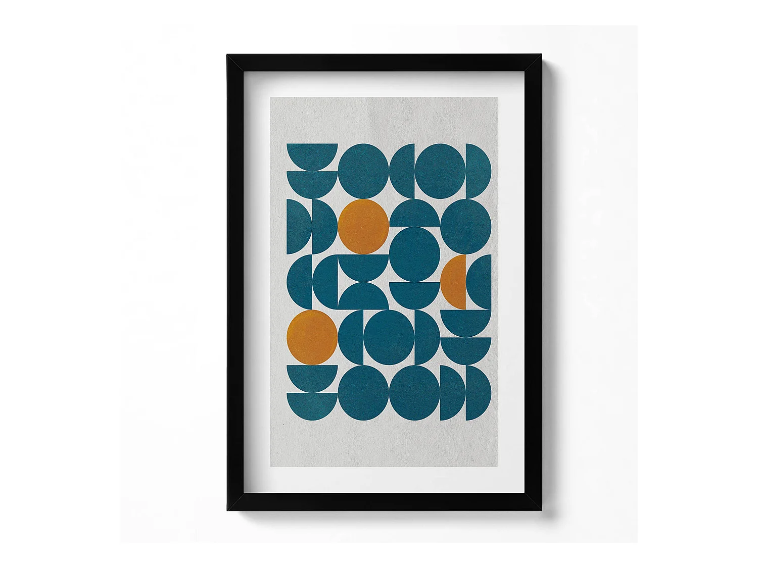 Tableau décoratif avec cadre noir, Composition géométrique 40 x 60 cm– Parfait pour le salon ou la chambre