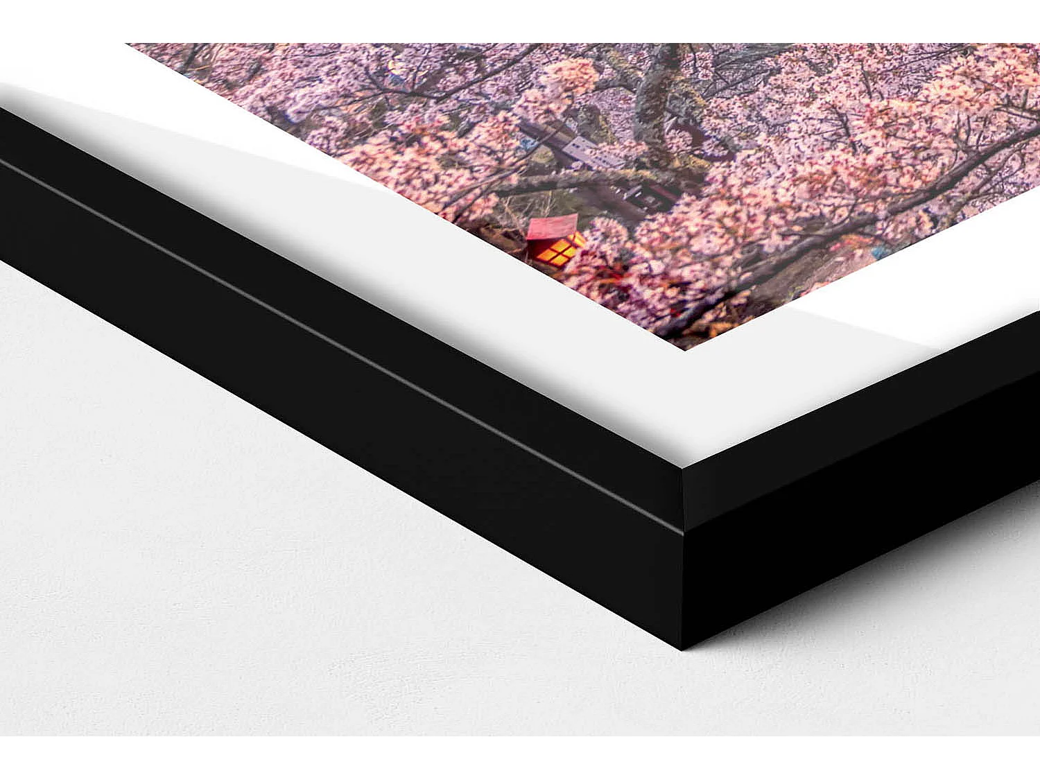 Tableau décoratif avec cadre noir, Abstraction minimaliste avec détails dorés 70 x 50 cm– Parfait pour le salon ou la chambre