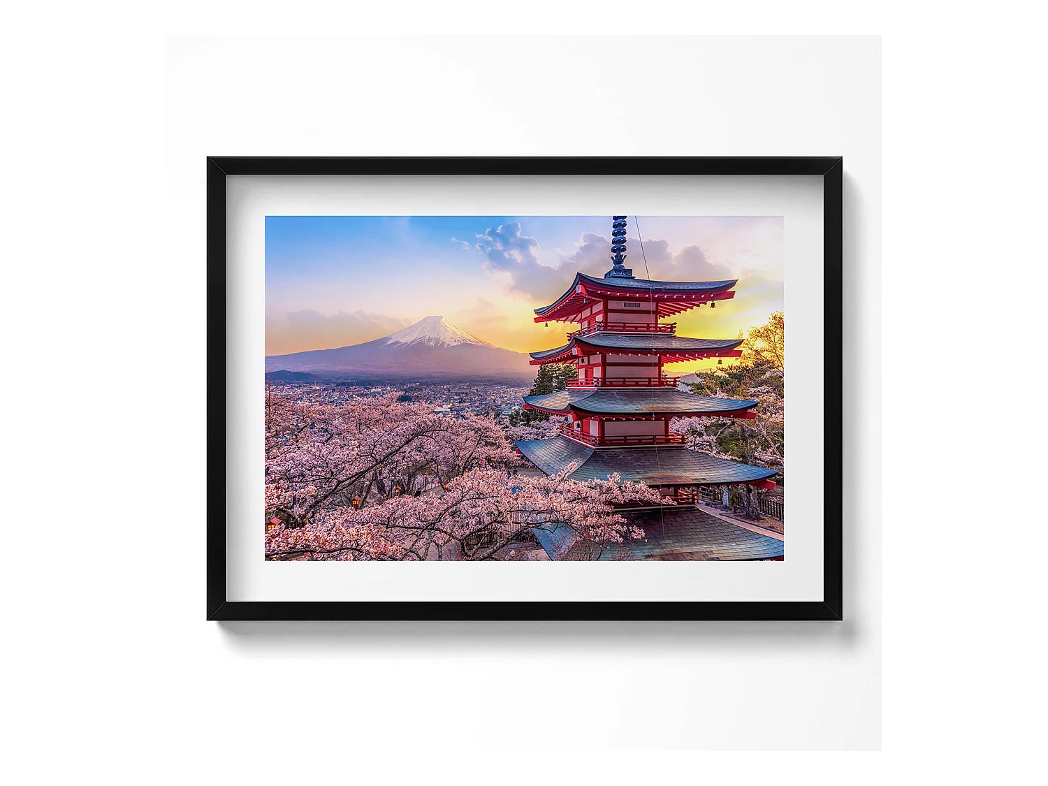 Tableau décoratif avec cadre noir, Abstraction minimaliste avec détails dorés 70 x 50 cm– Parfait pour le salon ou la chambre