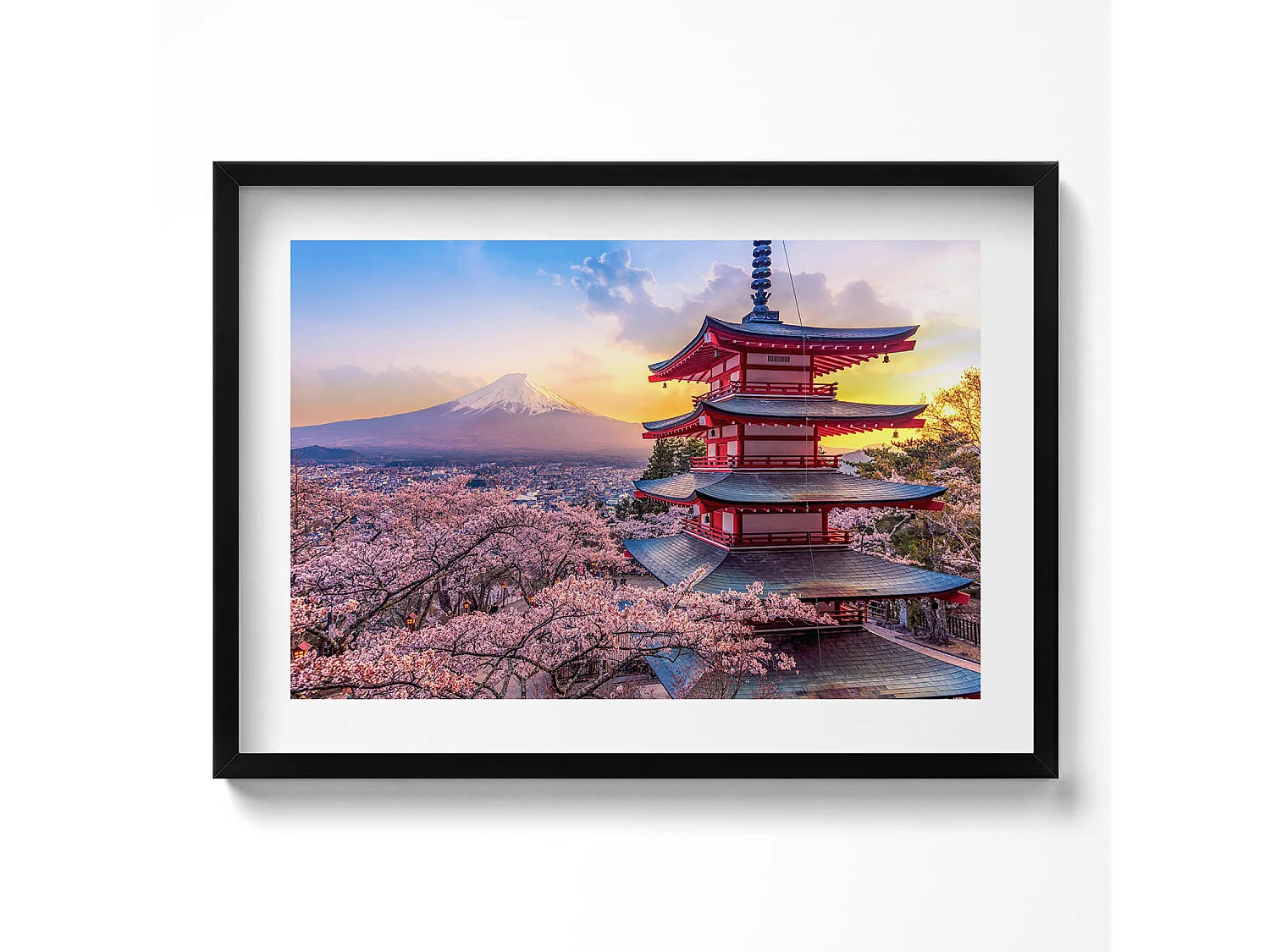 Tableau décoratif avec cadre noir, Abstraction minimaliste avec détails dorés 70 x 50 cm– Parfait pour le salon ou la chambre