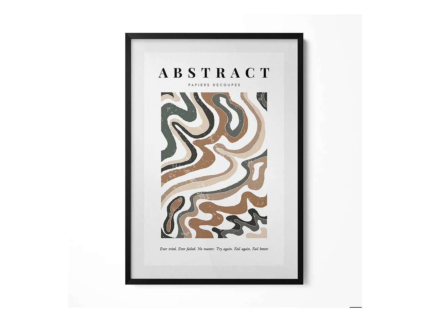 Quadro decorativo con cornice nera, Astrazione bohémien lineare 70 x 100 cm – Perfetto per il soggiorno o la camera da letto