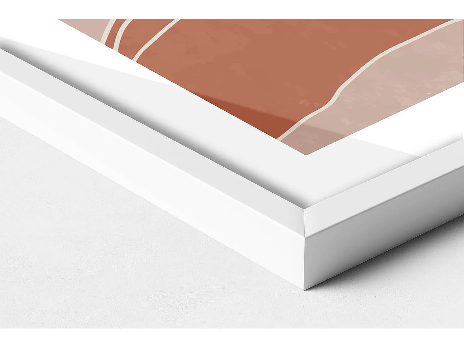 Dekoratives Gemälde mit weißem Rahmen, Illustration der aufgehenden Sonne 60 x 80 cm – Perfekt für das Wohn- oder Schlafzimmer