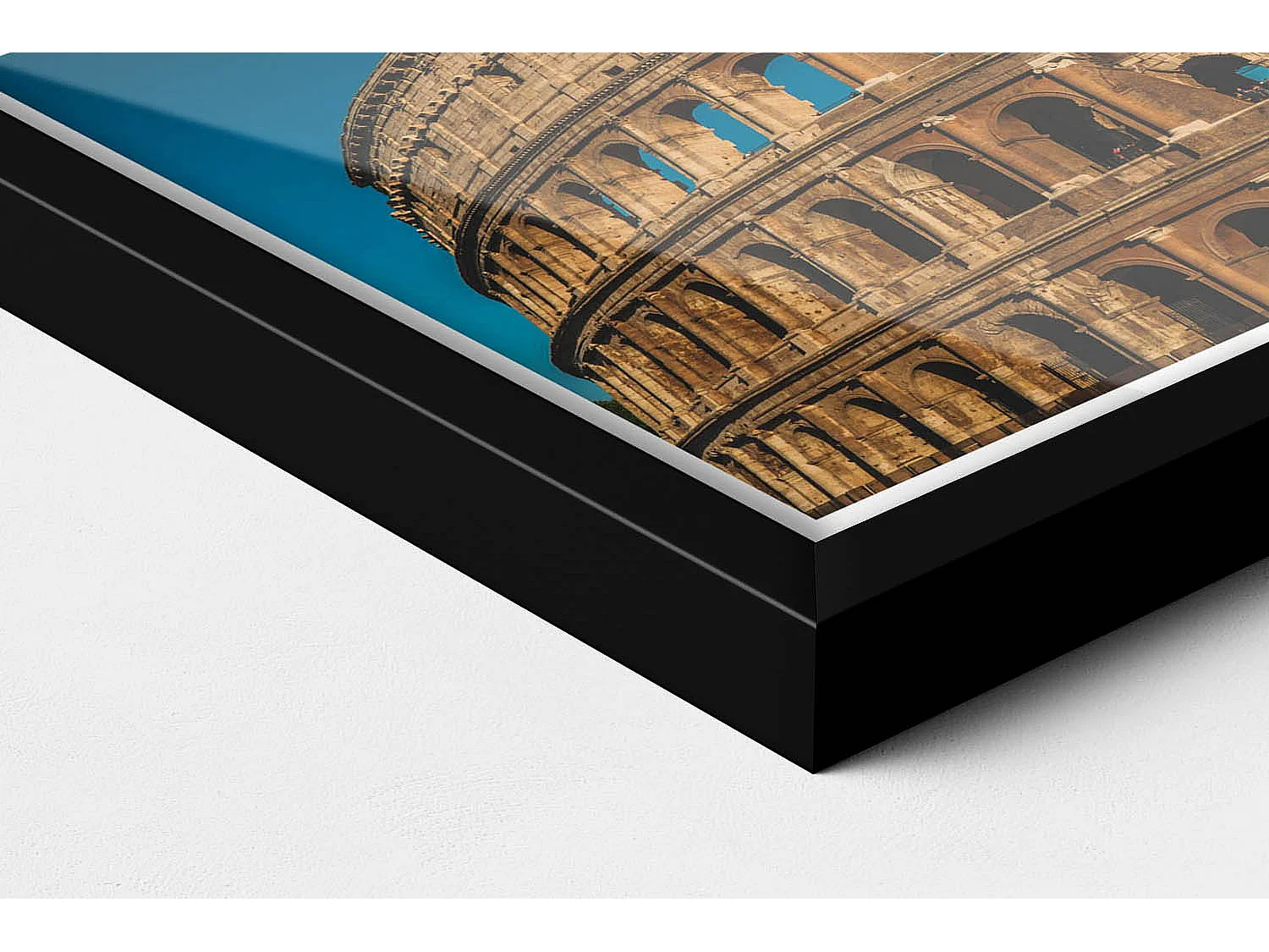 Tableau décoratif avec cadre noir, Colisée en Italie 30 x 20 cm – Parfait pour le salon ou la chambre