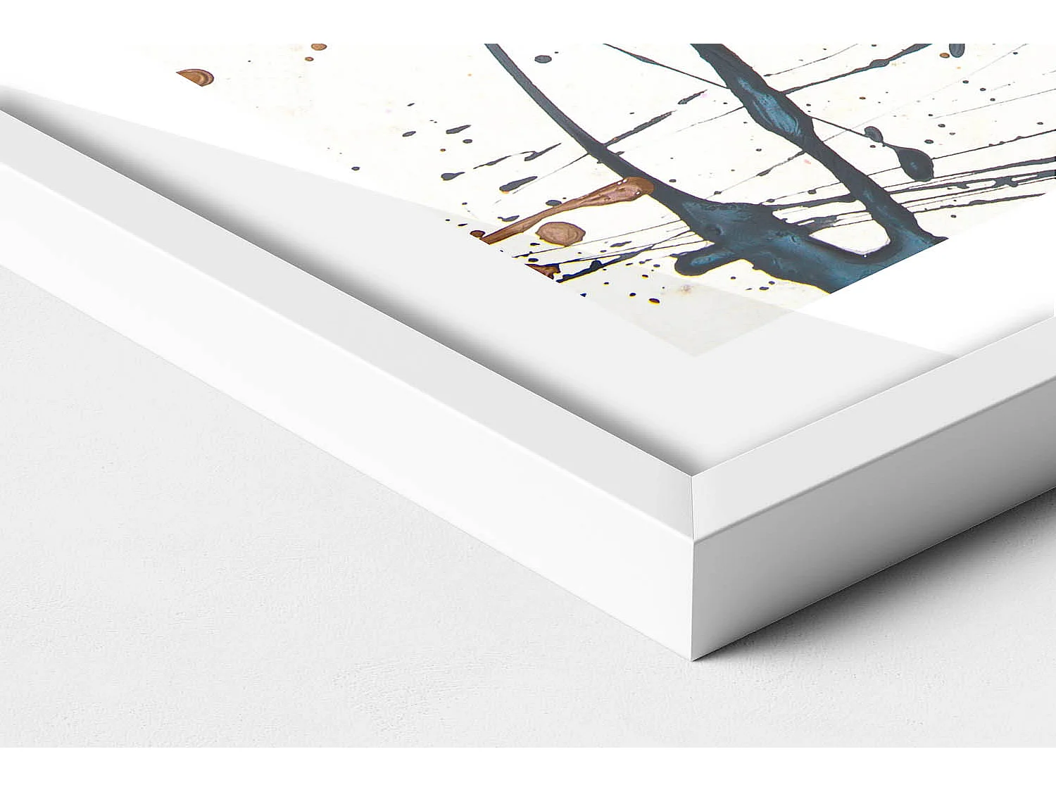 Dekoratives Gemälde mit weißem Rahmen, abstrakte kreative Kunst 70 x 50 cm – perfekt für das Wohn- oder Schlafzimmer